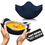 Load image into Gallery viewer, 4 Pcs Microwave Bowl Cozy Holders – Deep Navy Blue Microwave Bowl Holders for Hot Food Protect Hands from Hot Dishes – Soft &amp; Heat Resistant Fabric for Safe Heating &amp; Convenient Use in the Kitchen