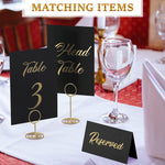Load image into Gallery viewer, Black Table Numbers 1 30 for Wedding Reception with Gold Foil Table Number Cards 4x6 with Head &amp; Gift Table Restaurant Table Numbers Wedding Numbers for Tables Card Stock Wedding Table Numbers