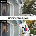 Load image into Gallery viewer, G128 Combo Pack: 6 Feet Tangle Free Spinning Flagpole (Silver) South Korea South Korean Flag 3x5 ft Printed 150D Brass Grommets (Flag Included) Aluminum Flag Pole