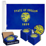 Load image into Gallery viewer, Oregon OR State Flag 3x5 Ft 10Pack Doublesided Embroidered Polyester By G128