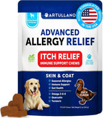 Load image into Gallery viewer, Dog Allergy Relief Chews   Itching Skin Relief for Dogs   Fish Oil   Omega 3   Seasonal Allergies Pills   Skin &amp; Coat Anti Itch Hot Spots Treatment   Canine Immune Health Supplement   70 Soft Treats