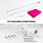 Load image into Gallery viewer, G128 Combo Pack: 5 Ft Tangle Free Aluminum Spinning Flagpole (Silver) &amp; Solid Magenta Color Flag 2.5x4 Ft, LiteWeave Pro Series Printed 150D Polyester  Pole with Flag Included