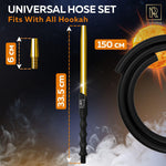 Load image into Gallery viewer, Premium Hookah Hose with Mouthpiece 60 Long Silicone Water Pipe Hose Washable with 15 Aluminum Easy Grip Mouthpiece Modern Design Handle Won't Rust or Ghost Hookah Hose Silicone
