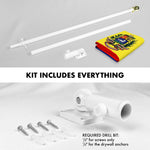 Load image into Gallery viewer, G128 Combo Pack: 6 Ft Tangle Free Aluminum Spinning Flagpole (White) &amp; Venezuela 7 Stars Venezuelan Flag 3x5 Ft, ToughWeave Series Double Sided Embroidered 210D Polyester  Pole with Flag Included