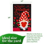 Load image into Gallery viewer, G128 Garden Flag Happy Valentine's Day Gnome Holding Red Heart 12x18 Blockout Fabric