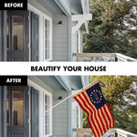 Load image into Gallery viewer, G128 Combo Pack: 6 Ft Tangle Free Aluminum Spinning Flagpole (White) &amp; Betsy Ross 1776 TeaStained Flag 3x5 Ft, LiteWeave Pro Series Printed 300D Polyester  Pole with Flag Included
