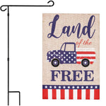 Load image into Gallery viewer, Combo Pack Garden Flag Stand Black 36x16 in and Garden Flag Patriotic