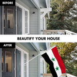 Load image into Gallery viewer, G128 Combo Pack: 6 Ft Tangle Free Aluminum Spinning Flagpole (White) &amp; Syria Syrian Flag 3x5 Ft, LiteWeave Pro Series Printed 150D Polyester  Pole with Flag Included