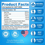 Load image into Gallery viewer, Scoot Stopper Anal Gland Support for Dogs and Bowel Function Dog Fiber Supplements Enhanced with Probiotics Pumpkin Psyllium Husk 120 Soft Scoot Away Chews No Scooting Made in USA