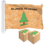 Load image into Gallery viewer, G128 10 Pack: An Appeal to Heaven TeaStained Flag  3x5 Ft  LiteWeave Pro Series Printed 300D Polyester  Historical Flag, Vibrant Colors, Brass Grommets, Thicker and More Durable Than 100D 75D Poly