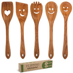 Load image into Gallery viewer, Spatula Set Cherry Wood Spurtle Supplies Cast Scraper Wooden Spoons 5 Pcs Set