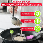 Load image into Gallery viewer, 5 Pcs Pancake Mold Set – Stainless Steel Pancake Molds for Griddle with Fun Shapes Comfortable Handles and Non Slip Design – Egg Shaper for Frying Pan With Silicone Brush for Easy Use &amp; Cleaning