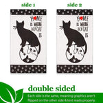 Load image into Gallery viewer, G128 Garden Flag &amp; Stand Home is Where My Cat Is  4x8 Inch  Printed Blockout Polyester