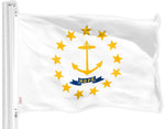 Load image into Gallery viewer, G128 Rhode Island RI State Flag  3x5 Ft  LiteWeave Pro Series Printed 150D Polyester  Indoor/Outdoor, Vibrant Colors, Brass Grommets, Thicker and More Durable Than 100D 75D Polyester