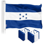 Load image into Gallery viewer, G128 10 Pack: Honduras Honduran Flag  3x5 Ft  Printed 150D Polyester  Indoor/Outdoor, Vibrant Colors, Brass Grommets, Quality Polyester, Much Thicker More Durable Than 100D 75D Polyester