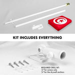Load image into Gallery viewer, Combo Pack: 6 Feet Tangle Free Spinning Flagpole (White) Tunisia Tunisian Flag 3x5 ft Printed 150D Brass Grommets (Flag Included) Aluminum Flag Pole