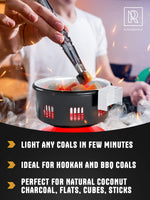 Load image into Gallery viewer, Red Multipurpose Electric Charcoal Starter Electric Charcoal Burner ETL Approved Electric Stove Coconut Charcoal Lighters with Tongs 450W Hot Plate Electric 304 Stainless Steel Coiled Burner