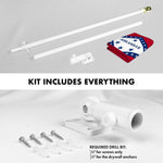 Load image into Gallery viewer, G128 Combo Pack: 6 Ft Tangle Free Aluminum Spinning Flagpole (White) &amp; Arkansas AR State Flag 3x5 Ft, Double ToughWeave Series Double Sided Embroidered 210D Polyester  Pole with Flag Included