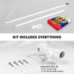 Load image into Gallery viewer, G128 Combo Pack: 6 Ft Tangle Free Aluminum Spinning Flagpole (White) &amp; Russia Russian Ensign Flag 3x5 Ft, LiteWeave Pro Series Printed 150D Polyester  Pole with Flag Included