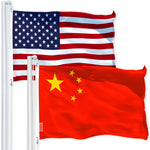 Load image into Gallery viewer, G128 Combo Pack: USA American Flag 3x5 Ft 150D Printed Stars &amp; China (Chinese) Flag 3x5 Ft 150D Printed