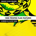 Load image into Gallery viewer, G128  6 Feet Tangle Free Spinning Flagpole (Black) Gadsden Brass Grommets Printed 3x5 ft (Flag Included) Aluminum Flag Pole