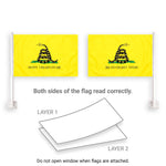 Load image into Gallery viewer, G128 2 Pack: Gadsden Don't Tread On Me Car Flag  11x17 In  Double LiteWeave Pro Series Double Sided Printed 150D Polyester  Flagpole Included  Perfect for Festival Celebrations, Parades