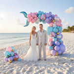 Load image into Gallery viewer, Mermaid Balloon Garland Arch Kit Under the Sea Party Decorations with Pastel Pink Blue Purple Gold Balloons Shell &amp; Tail Foil Balloons Ocean Theme Birthday Baby Shower Décor