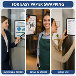 Load image into Gallery viewer, 12 Pcs Magnetic Sign Holder 8.5 x 11 inch Magnetic Frames for Wall Document Holder Reusable Adhesive Frames Windows Picture Frame Display Sleeve Peel &amp; Stick Magnet Door Sign Holder Magnet Page Protector