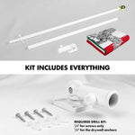 Load image into Gallery viewer, G128 Combo Pack: 6 Ft Tangle Free Spinning Flagpole (White) &amp; Mexico Viva Mexico Flag 3x5 Ft Printed 150D Polyester, Brass Grommets (Flag Included) Aluminum Flag Pole