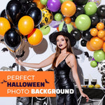 Load image into Gallery viewer, Halloween Balloon Garland Arch Kit 90 Pcs Black Orange Confetti Balloons for Spooky Party Haunted House Trick or Treat Decor DIY Kit