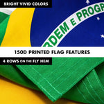 Load image into Gallery viewer, G128 Combo Pack: 6 Feet Tangle Free Spinning Flagpole (Black) Brazil Brazilian Flag 3x5 ft Printed 150D Brass Grommets (Flag Included) Aluminum Flag Pole