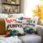 Load image into Gallery viewer, Fall Decoration Pumpkin Oil Painting Style Waterproof Throw Pillow Covers 18 x 18 In Set of 4, Beautiful Cushion Covers for Autumn Sofa Couch Decoration
