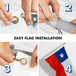 Load image into Gallery viewer, G128 Combo Pack: 6 Feet Tangle Free Spinning Flagpole (Silver) Chile Chilean Flag 3x5 ft Printed 150D Brass Grommets (Flag Included) Aluminum Flag Pole