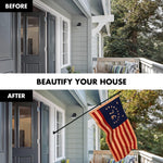 Load image into Gallery viewer, G128 Combo Pack: 6 Ft Tangle Free Aluminum Spinning Flagpole (Black) &amp; Bennington 76 TeaStained Flag 3x5 Ft, LiteWeave Pro Series Printed 300D Polyester  Pole with Flag Included