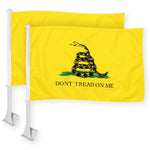 Load image into Gallery viewer, G128 2 Pack: Gadsden Don't Tread On Me Car Flag  11x17 In  Double LiteWeave Pro Series Double Sided Printed 150D Polyester  Flagpole Included  Perfect for Festival Celebrations, Parades