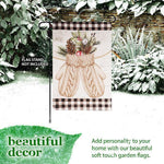 Load image into Gallery viewer, G128 Garden Flag Mittens with Evergreen Arrangement  12x18 Inch  Printed Blockout Polyester  Christmas Decoration