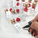 Load image into Gallery viewer, Personalized Wedding Favors for Guests Unique Customized Wedding Party Souvenirs Save the Date Gifts Pack of 10 Creative Bottles (Red Roses Write Your Text Set of 10)