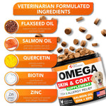 Load image into Gallery viewer, Omega 3 for Dogs Dog Skin and Coat Supplement Fish Oil for Dogs Chews 120 Treats