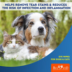 Load image into Gallery viewer, Cat Dog Eye Wash Wipes Tear Stain Remover Cleaner Eye Infection Treatment 120Pad