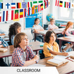 Load image into Gallery viewer, G128 European Union EU Bunting Banner  Flag 8.2 x 5.5 Inch, Full String 27 Feet  Printed 150D Polyester, Decorations For Bar, School, Festival Events Celebration