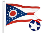 Load image into Gallery viewer, G128 Combo Pack: American USA Flag 2x3 Ft &amp; Ohio OH State Flag 2x3 Ft  Both ToughWeave Series Embroidered Polyester, Embroidered Design, Indoor/Outdoor, Brass Grommets