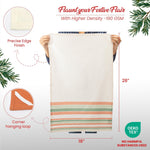 Load image into Gallery viewer, The Fine Living Co. Decorative Kitchen Towels Set of 3 Recycled Cotton Waffle Weave Dish Towels for Drying Dishes 28x18 inch Red and Green Absorbent Tea Towels Boho Stripe Design Eco Friendly