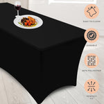 Load image into Gallery viewer, Stretch Table Covers 2 Pack Fitted Rectangle Tablecloths 48x30 in for 4Ft Tables