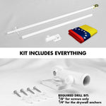 Load image into Gallery viewer, Combo Pack 6 Ft Tangle Free Spinning Flagpole White and Venezuela Flag 3x5 Ft