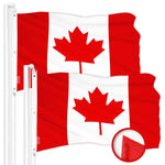 Load image into Gallery viewer, G128 2 Pack: Canada Canadian Flag  5x8 Ft  ToughWeave Series Embroidered 300D Polyester  Country Flag, Embroidered Design, Indoor/Outdoor, Brass Grommets