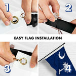 Load image into Gallery viewer, G128 Combo Pack: 6 Ft Tangle Free Spinning Flagpole (Black) &amp; South Carolina Flag 3x5 Ft Embroidered 220GSM Spun Polyester, Brass Grommets (Flag Included) Aluminum Flag Pole