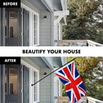Load image into Gallery viewer, G128  6 Feet Tangle Free Spinning Flagpole (Black) United Kingdom Brass Grommets Printed 3x5 ft (Flag Included) Aluminum Flag Pole