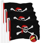 Load image into Gallery viewer, G128 3 Pack: Pirate Jolly Roger Red Head Scarf Flag  20x30 In  ToughWeave Series Embroidered 300D Polyester  Novelty Flag, Embroidered Design, Indoor/Outdoor, Brass Grommets