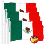 Load image into Gallery viewer, G128 3 Pack: Mexico Mexican Flag  2x3 Ft  ToughWeave Series Embroidered 300D Polyester  Country Flag, Embroidered Design, Indoor/Outdoor, Brass Grommets