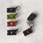 Load image into Gallery viewer, Full Grain Leather Keychain Coin Holder for Man and Women Airtag Wallet &amp; More Snap Purse Key Ring (Burgundy Red)